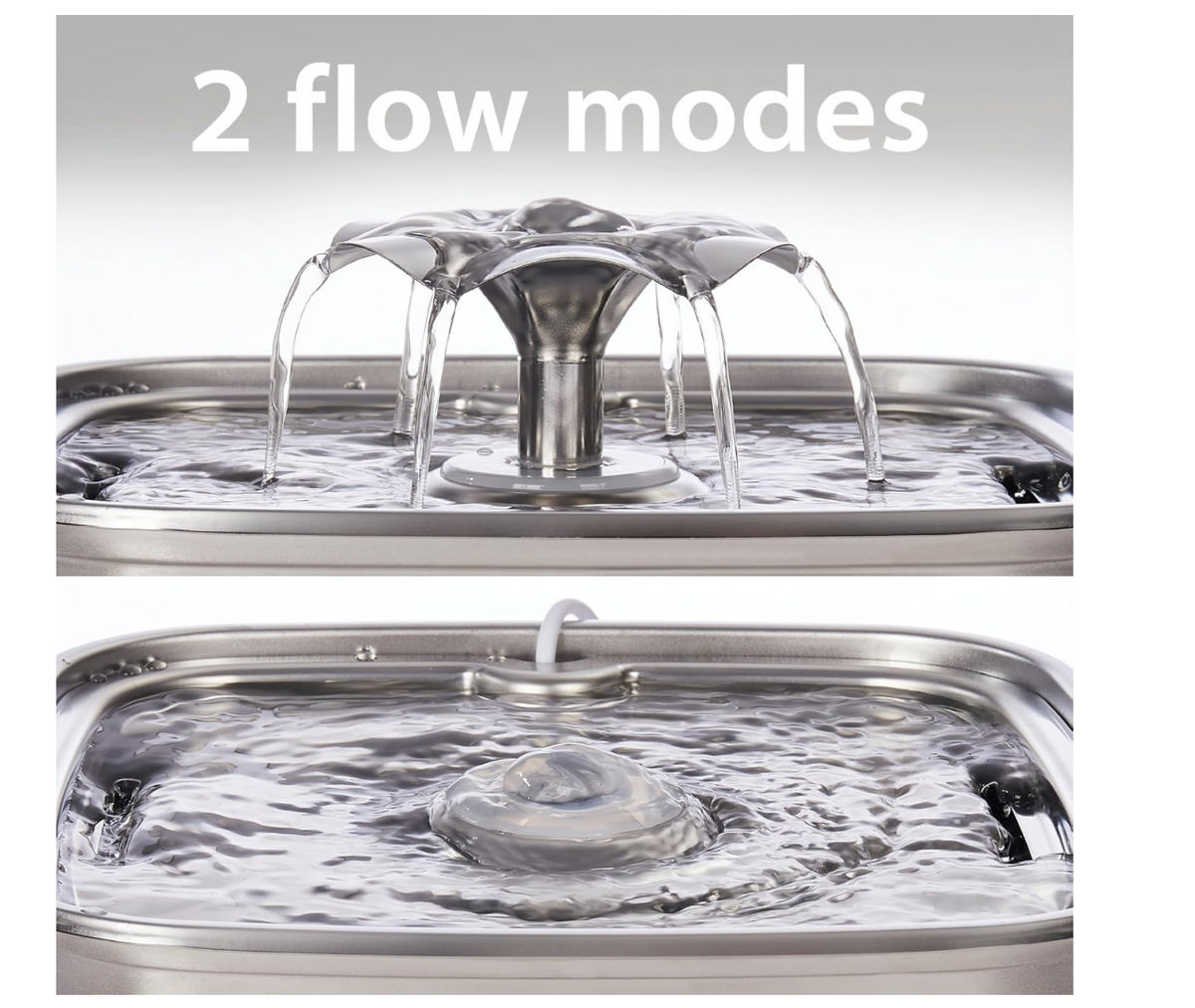 FreshFlow Cat Water Fountain - 2 flow modes close-up