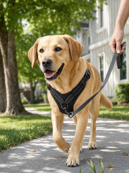 ComfortFit No-Pull Dog Harness on a walk outdoors